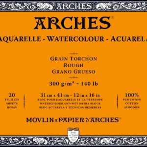 Arches akvarellpapper 300g 31 x 41 cm grov dräng 20 papper